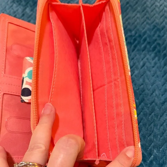Vera Bradley Coral Floral Quilted Wallet with Turn-Lock - Picture 6 of 7
